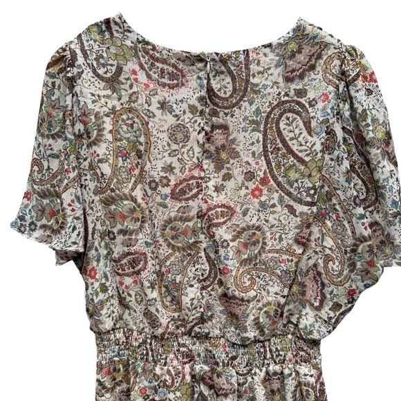 MSK Women's Paisley-Print Flutter-Sleeve Maxi Dress L Wedding Guest Office Wear - Picture 11 of 16